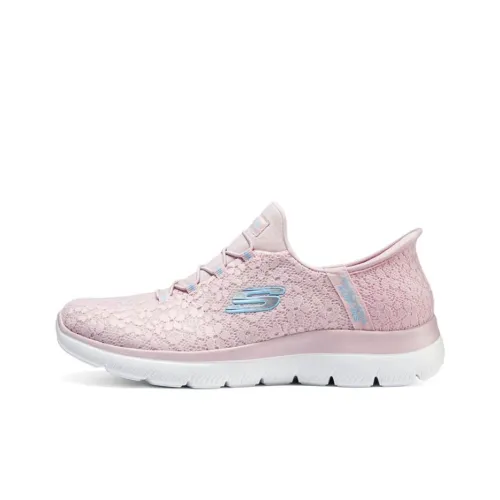 Skechers Cushioning Breathable Low Top Running Shoes Women's Pink