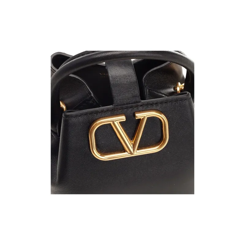Valentino Lambskin Bucket Bag, Shoulder Bag, Crossbody Bag, Handbag Regular Women's Black-3