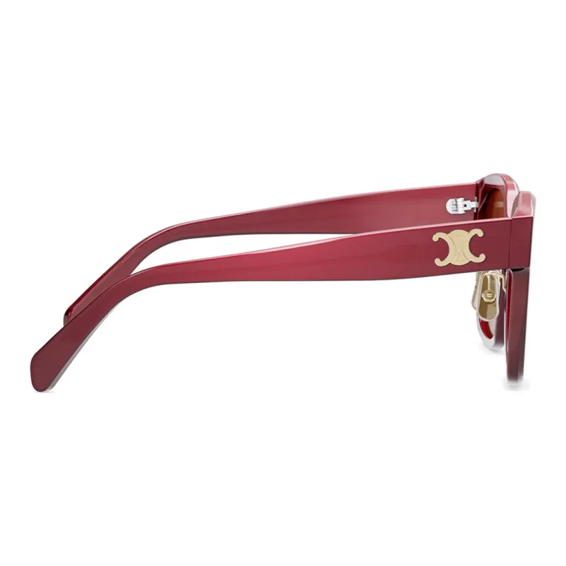 CELINE Metal Acetate Irregular Shape Sunglasses Unisex Red-5