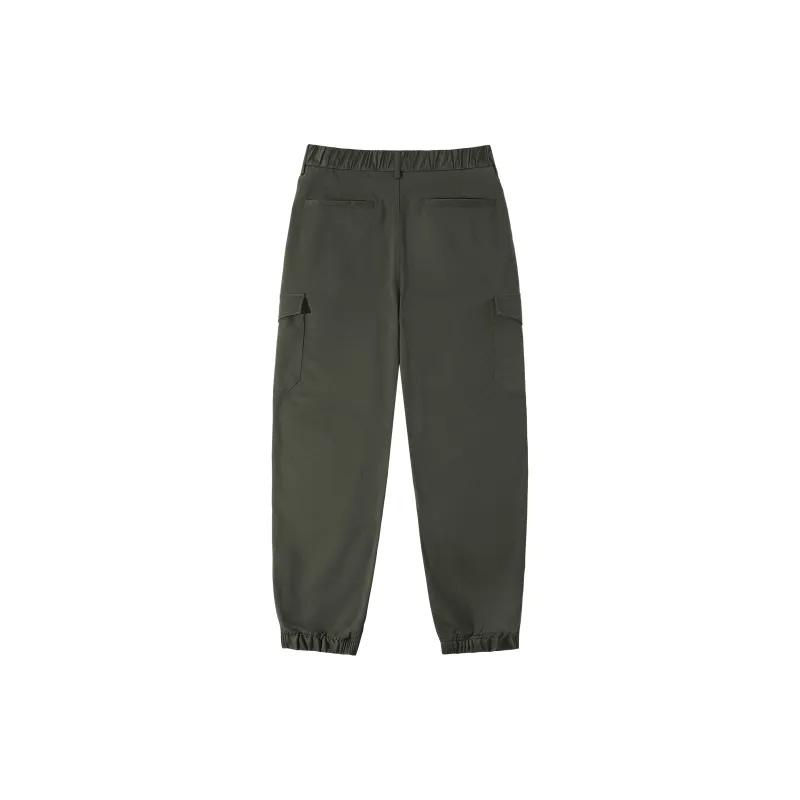 CAMEL Loose Fit Elastic Cuff 100% Cotton Yamamoto Basic Versatile Casual Outdoor Cargo Pants Men's-11