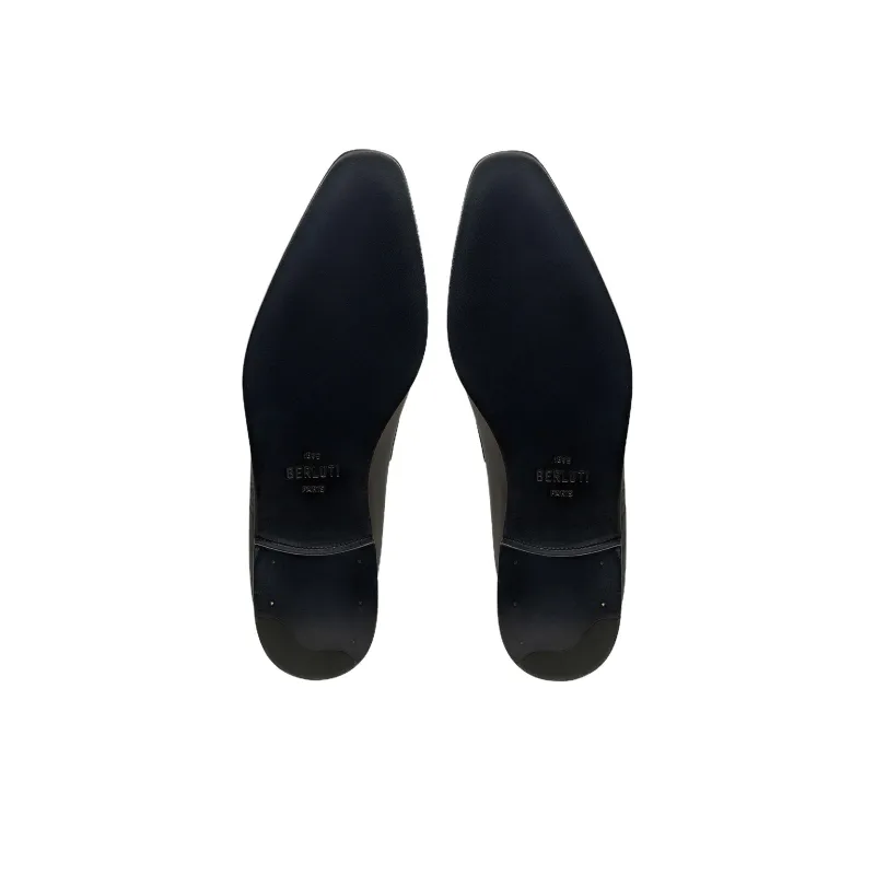 BERLUTI Andy Demesure Neo Scritto Loafers Men's Charcoal Brown-4