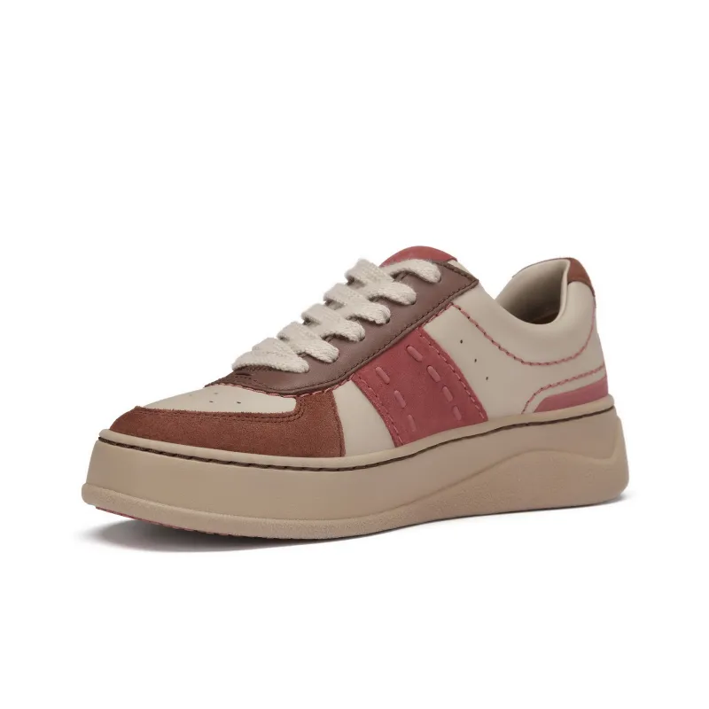Clarks Slip-Resistant Low-Top Skateboard Shoes Women's Deep Red-1