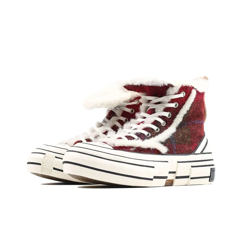 VESSEL G.O.P. Winter Highs Cherry Red Non slip Lightweight High Top Skateboard Shoes Women's Red White-2