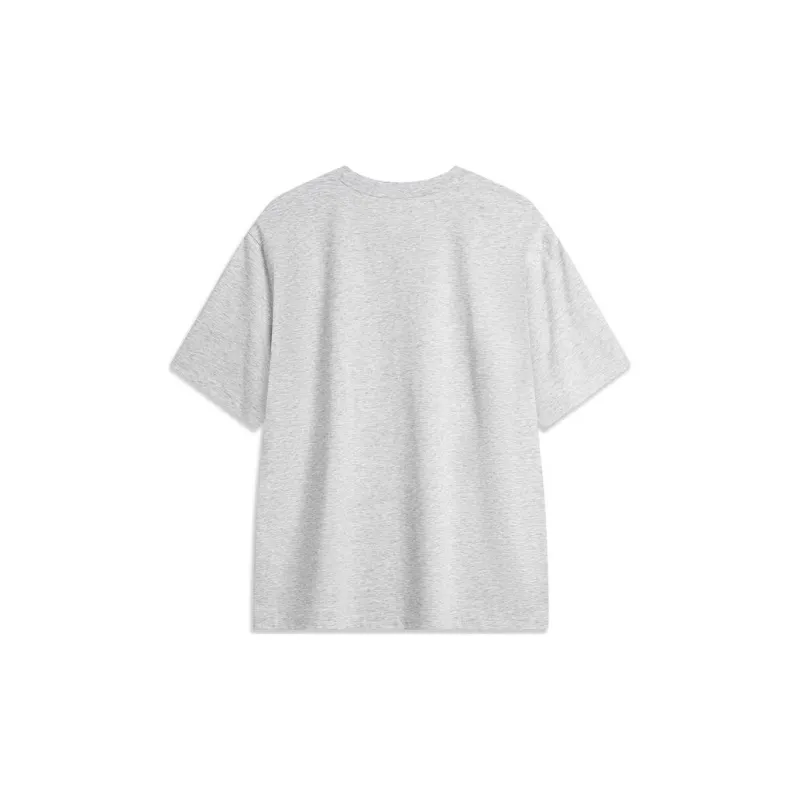 LiNing Drop Shoulder Sleeve T Shirt Men's Heather Gray Stone Gray-1