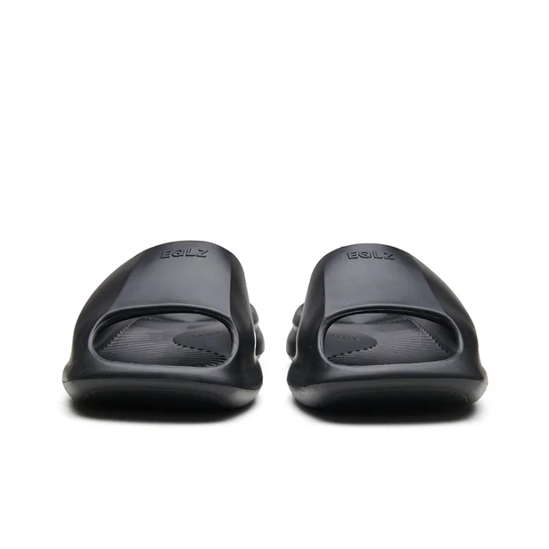 EQLZ EQUALIZER Quiet Abrasion Resistant Slide Slippers Unisex Ghost Black-4