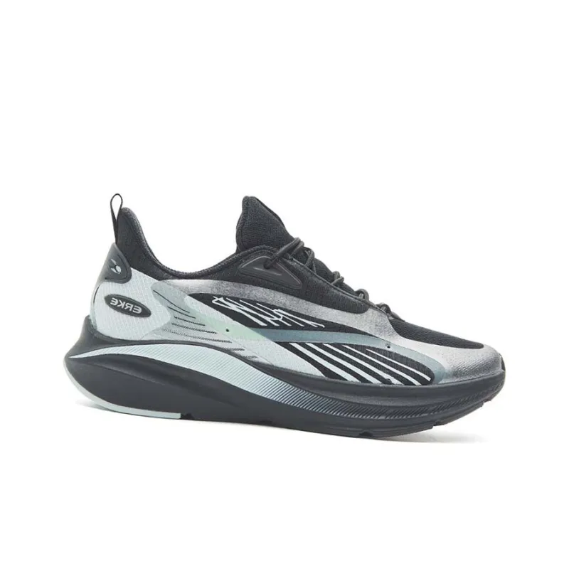 Erke Cushioning Anti Slip Wear Resistant Breathability Low Top Casual Running Shoes Women's Black Blue-1