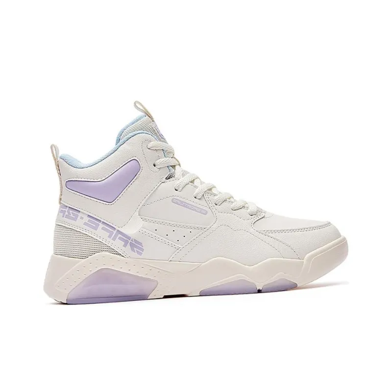 361° Touch Moon Warm Wear Resistant Slip Resistant High Top Skateboard Shoes Women's White Purple-1