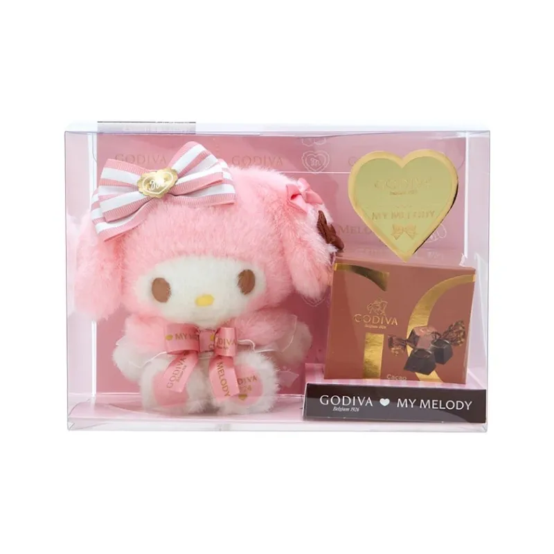 Sanrio My Melody GODIVA Collaboration 2024 Dolls Plush Pendant 13.5cm Height-2