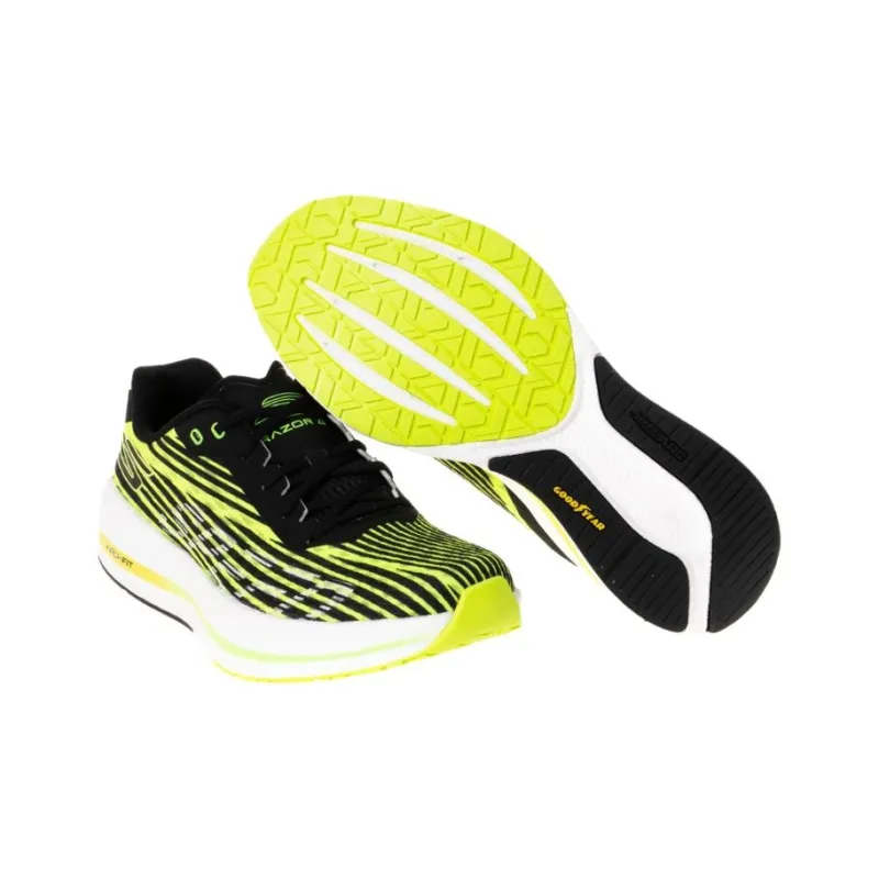 Skechers Go Run Razor 4 Anti Slip Wear Resistant Low Top Running Shoes Men's Black Yellow-4