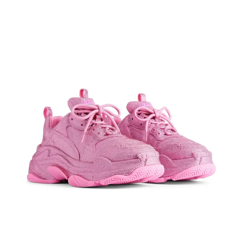 Balenciaga Triple S Low Top Casual Shoes Women's Pink-2