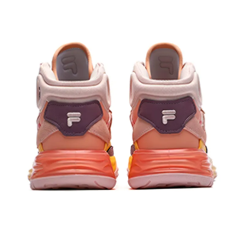 FILA FUSION FX 22 Cushioned Wear Resistant Support Mid Top Vintage Basketball Shoes Women's Peach-3
