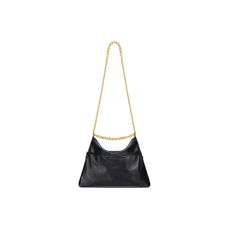 Givenchy Voyou Tanned Cow Leather Handbag Shoulder Bag Medium Size Women's Black-2