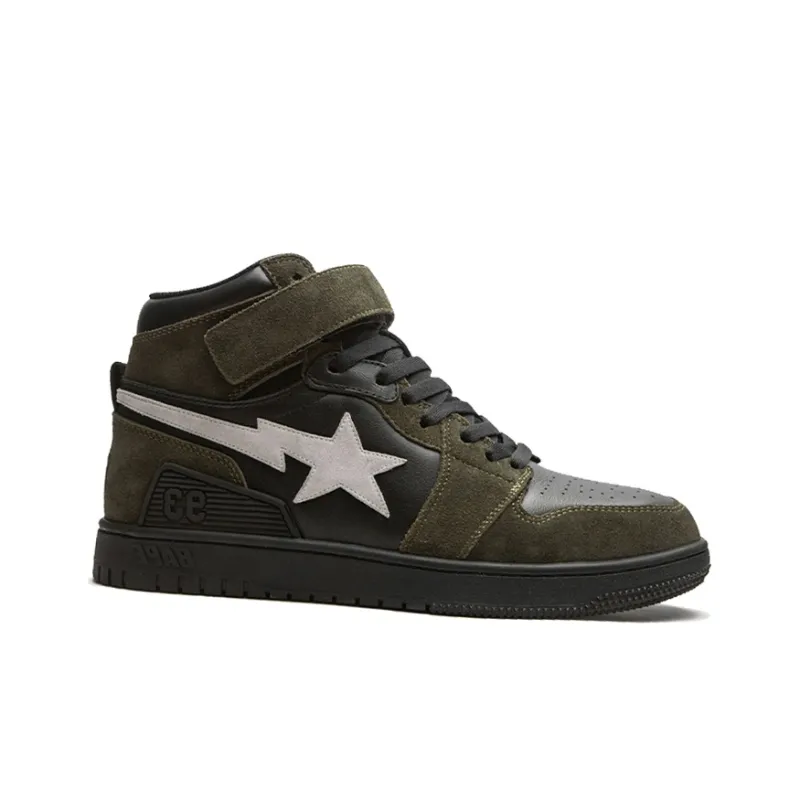 A BATHING APE A Bathing Bape Sk8 Court Sta Hi 'Olive Black'-1