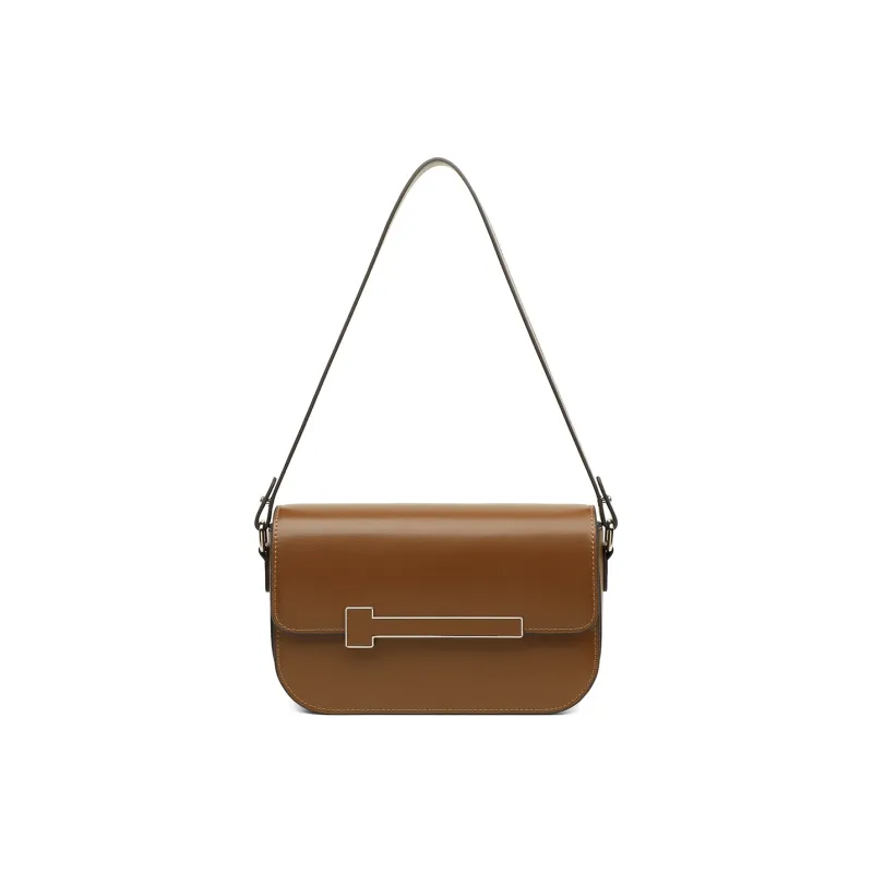 Teenmix Cow Leather Tofu Bag Small Square Bag Underarm Crossbody Bag, Shoulder Bag Regular Women's Brown/Black/Red-14