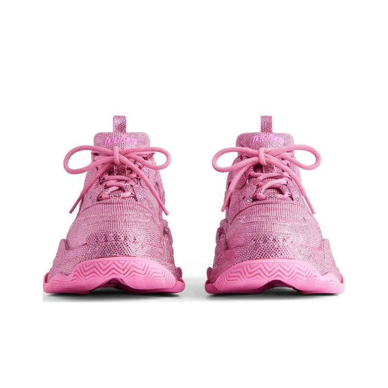Balenciaga Triple S Low Top Casual Shoes Women's Pink-4