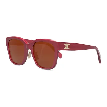CELINE Metal Acetate Irregular Shape Sunglasses Unisex Red