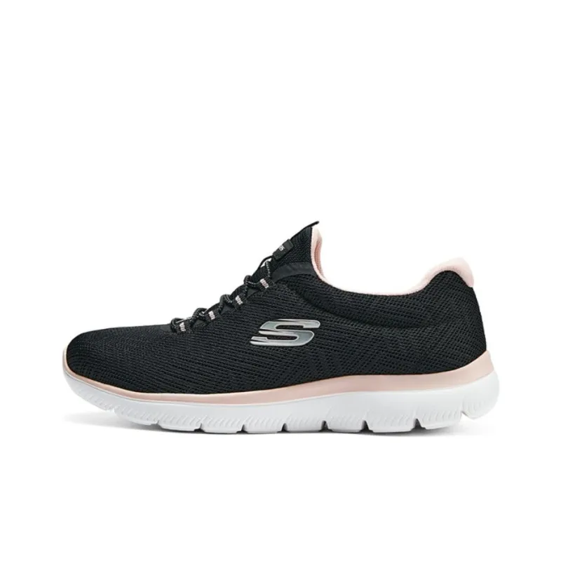 Skechers Cushioning And Breathable Low Top Running Shoes Women's Black-0