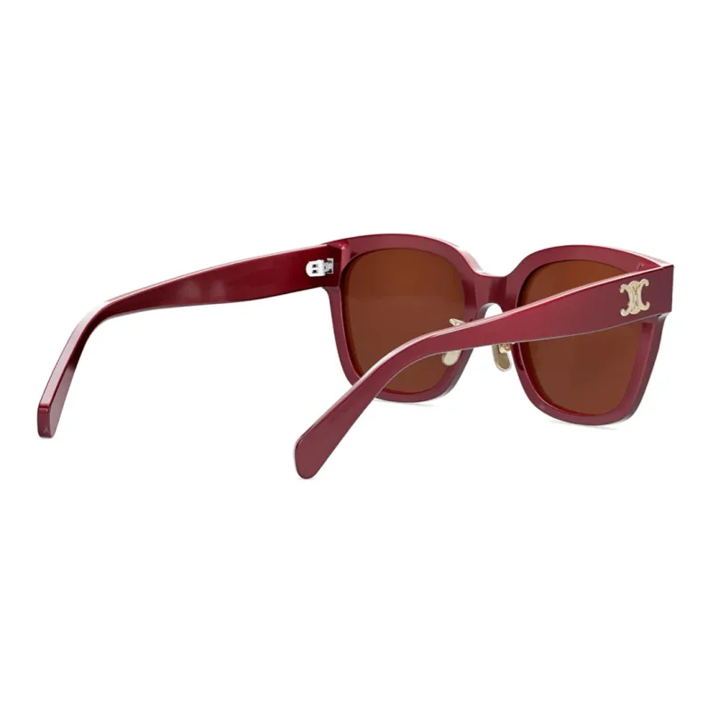 CELINE Metal Acetate Irregular Shape Sunglasses Unisex Red-4