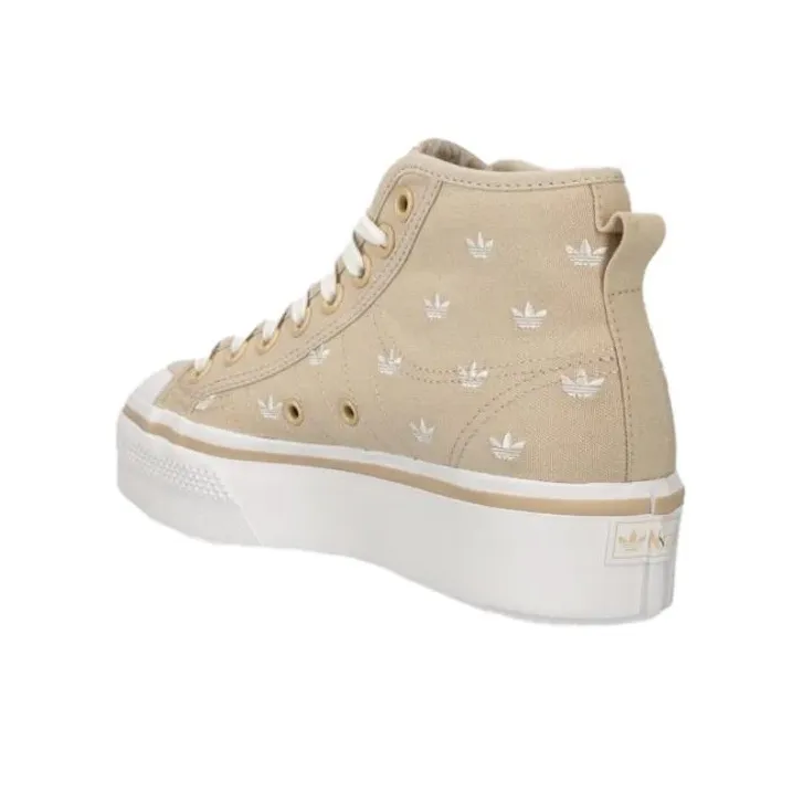 Nizza Women's Adidas Originals Platform Mid 'Beige Trefoil Monogram'-2