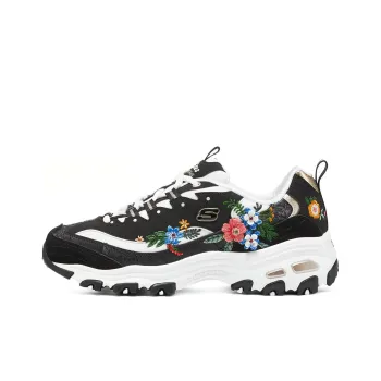 Skechers D'LITES 1.0 Mid Top Casual Shoes Women's Black Multicolor