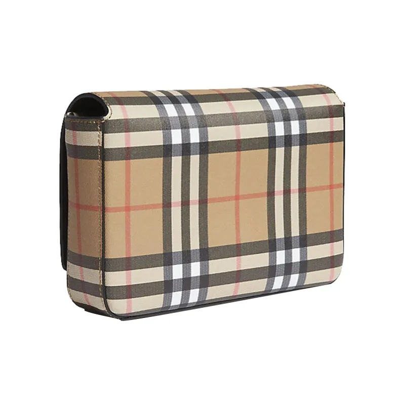 Burberry Hampshire Crossbody Vintage Check Leather Beige-1
