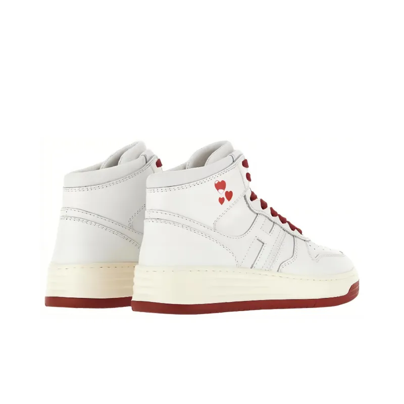 HOGAN H630 Stylish Skateboarding Shoes Women's White Red-3