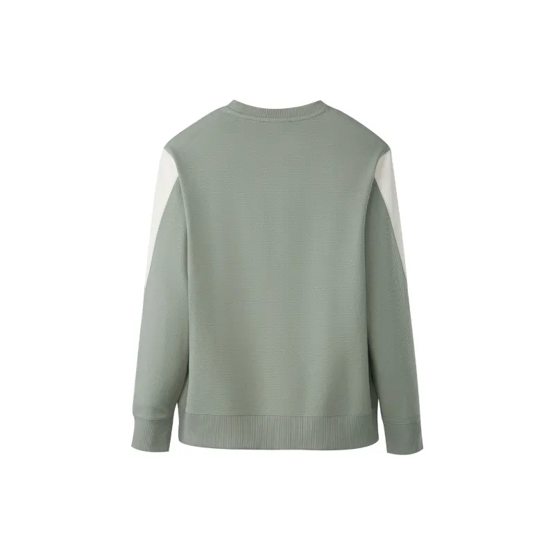 HLA Crew Neck Loose Fit Color Blocking Patchwork Sweatshirt Men's-15