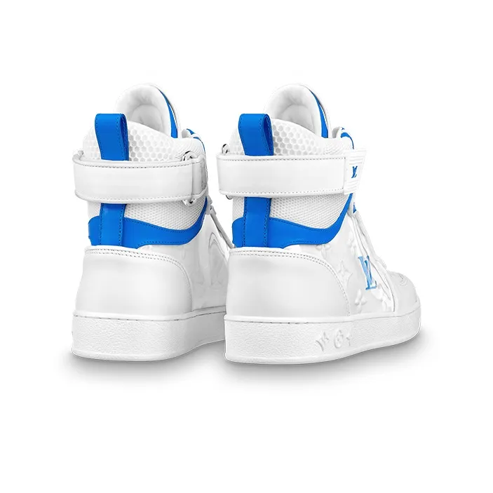 LOUIS VUITTON Boombox Ankle Sneakers 'White Blue' Women's-3
