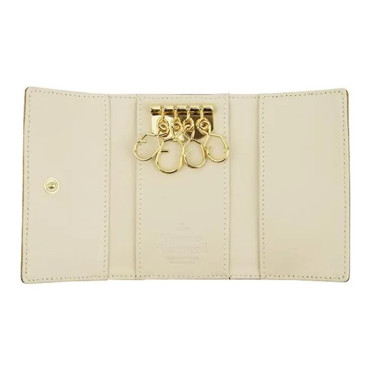 Vivienne Westwood Leather Key Pouch Unisex Gold-4