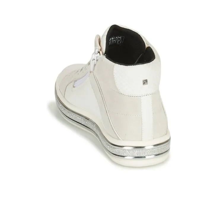 GEOX Leelu B Abrasion Resistant High Top Skateboard Shoes Women's White-6