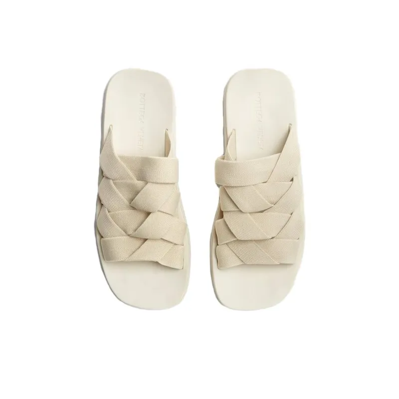Bottega Veneta Plat Slide Slippers Men's Sea Salt Color-3