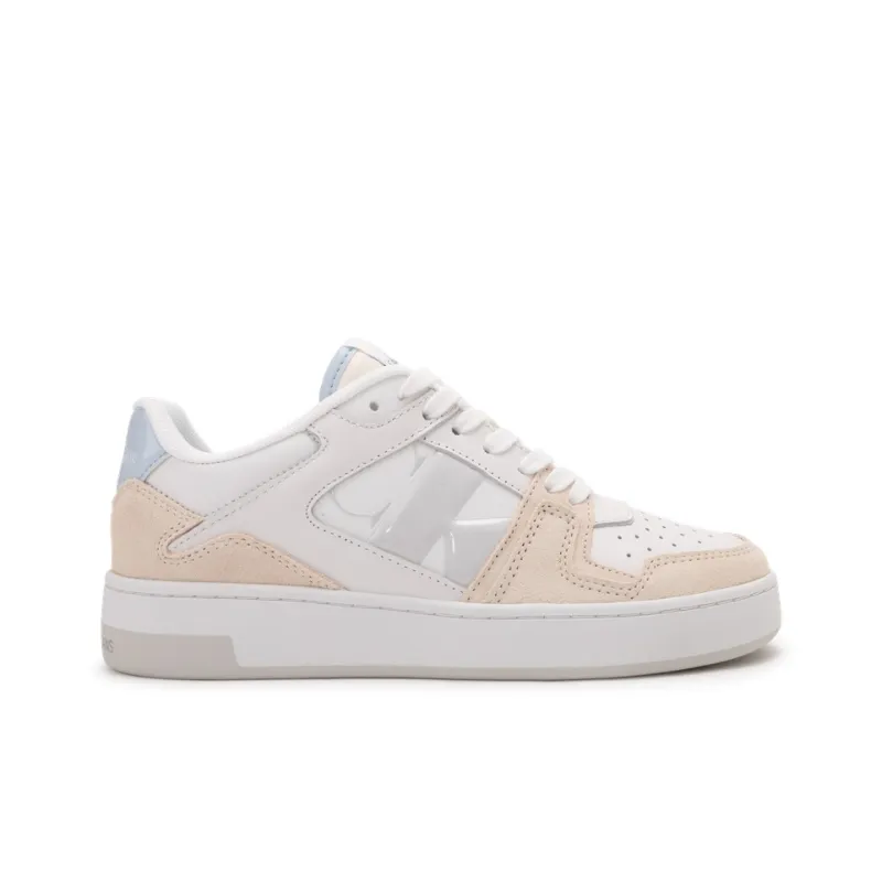 CKJ CALVIN KLEIN JEANS Low Top Skateboard Shoes Women's White Pink-0