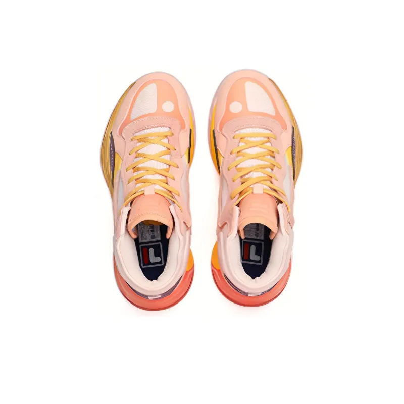 FILA FUSION FX 22 Cushioned Wear Resistant Support Mid Top Vintage Basketball Shoes Women's Peach-2