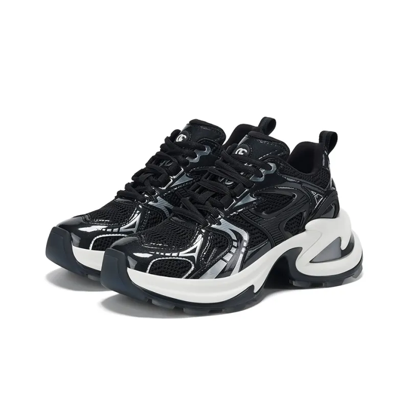 GG CC Chunky Sneakers Women's Low Top Black/Silver-2