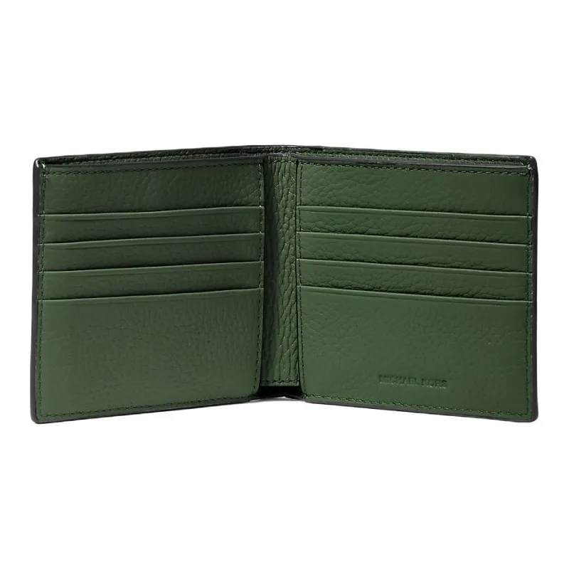 MICHAEL KORS Hudson Leather Wallet Men's Dark Green-1