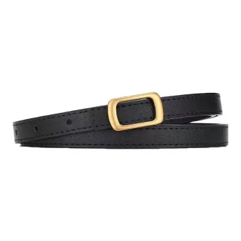 AUGTARLION Trendy Fashion Dress Decoration Smooth Buckle Leather Belts Women's Black/Pink Width  1.5cm