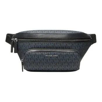 MICHAEL KORS MK Cooper Coated Canvas Fanny Pack Men's Marine Blue & Black