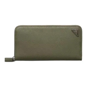 PRADA Saffiano Cow Leather Wallet Men's Green