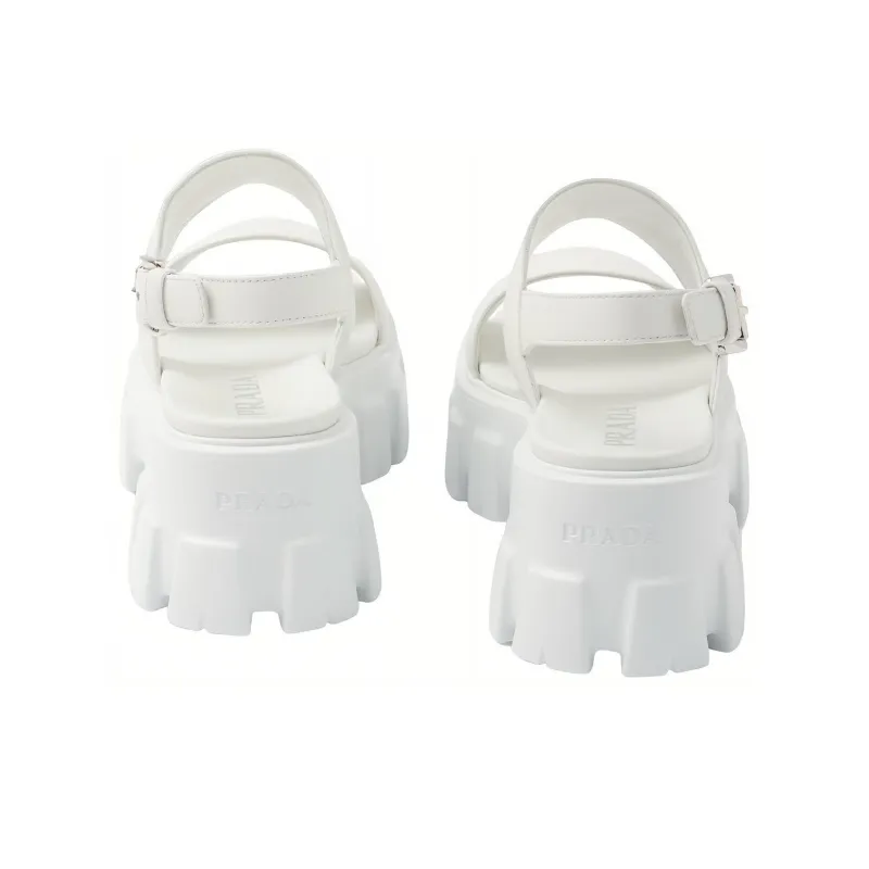 PRADA Monolith Leather Sandals-4