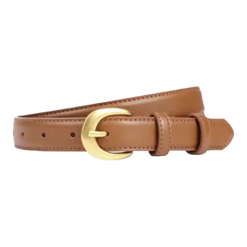 AUGTARLION Minimalist Style Advanced Luxe Suit Trouser Leather Belts Women's Black/Brown Width  2.4cm-6