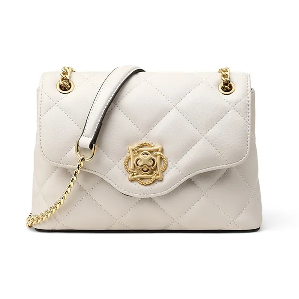 L'ALPINA Cow Leather Small Square Bag, Crossbody Bag, Shoulder Bag Regular Women's Ecru-12