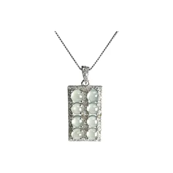 Green Waves Ice Glutinous Jadeite Necklaces Women's