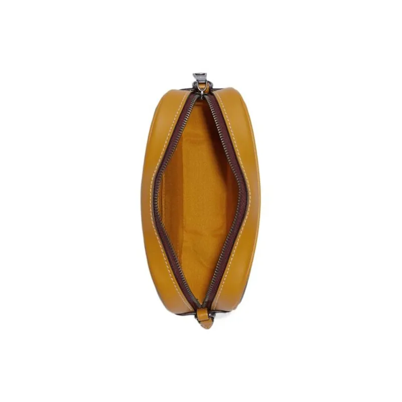 COACH Jamie Artificial Leather Wrist Bag Clutch Handbag Trumpets Women's Brown & Buttercup-3