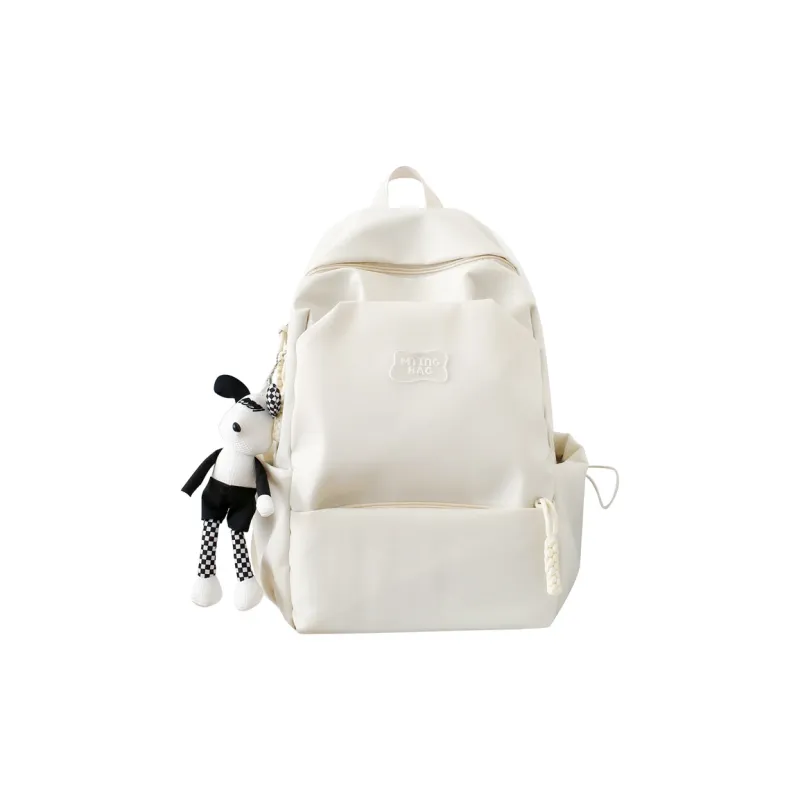 Deli Bear Nylon Backpack Regular Unisex White/Pink Blue/Black Yellow Green-0
