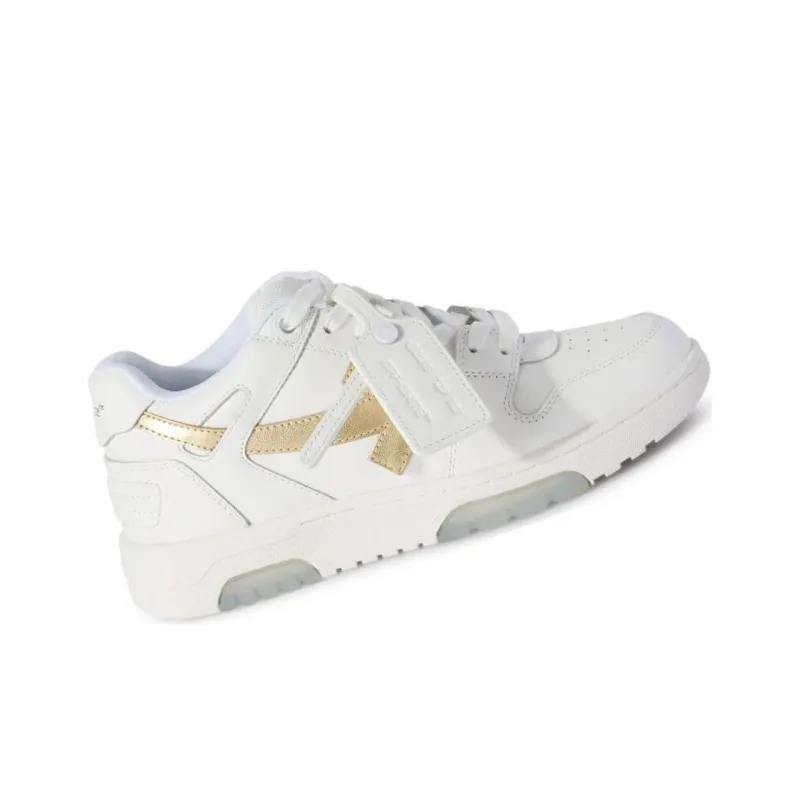 OFF WHITE Out Of Office Cushioning, Slip Resistant, And Abrasion Resistant Low Top Casual Shoes Women's White Gold-1