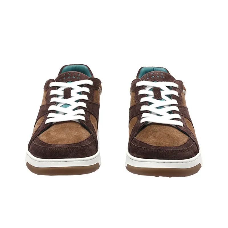 DAVID NAMAN Low Top Skateboard Shoes Men's Camel-5