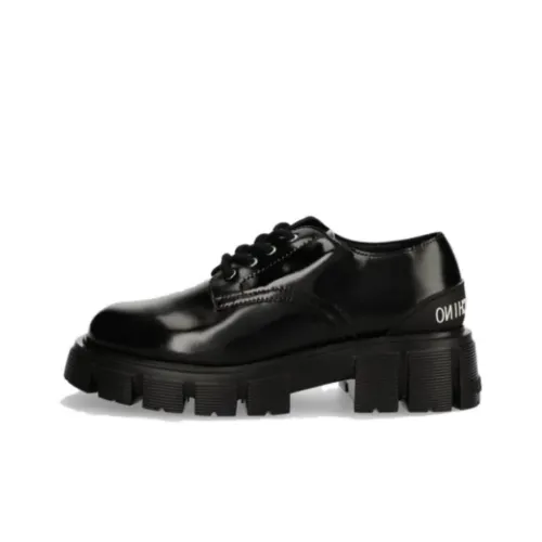 LOVE MOSCHINO Logo-patch Faux-leather Oxford Shoes