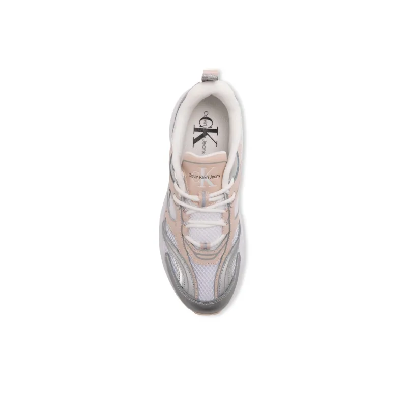 CKJ CALVIN KLEIN JEANS Low Top Chunky Sneakers Women's White Pink-4