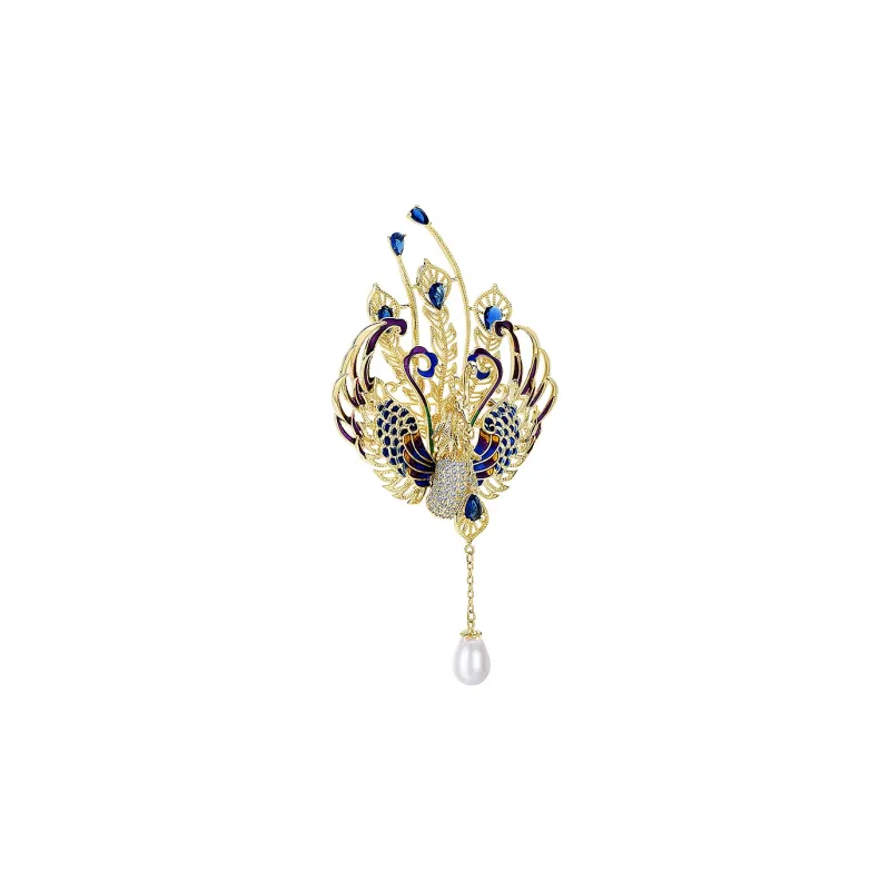 ROYALSASA Copper, Faux Crystal Brooches Women's-0