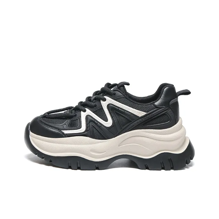 WOOS BOBO Cushioning, Breathable, Supportive, Lightweight, Height Increasing Low Top Chunky Sneakers Women's-4